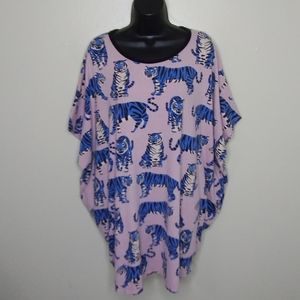 Nooworks Blue Tiger Circle Dress size L (Oversized fit)